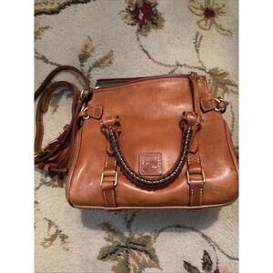 Dooney & Bourke Florentine Leather Micro Satchel Top Handle Crossbody Natural